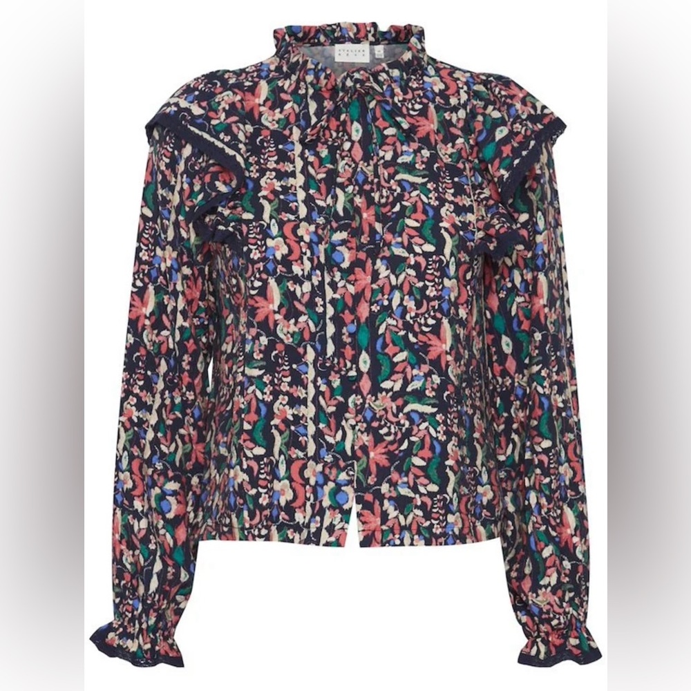 Floral Ruffle Collar Blouse - Picture 5 of 7